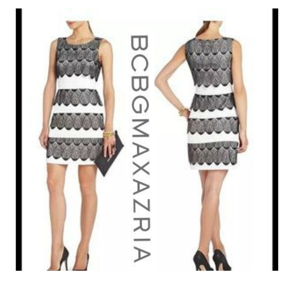 BCBGMaxAzria Dresses & Skirts - BCBG MAX AZRIA PINK & BLACK LACE COCKTAIL DRESS 12